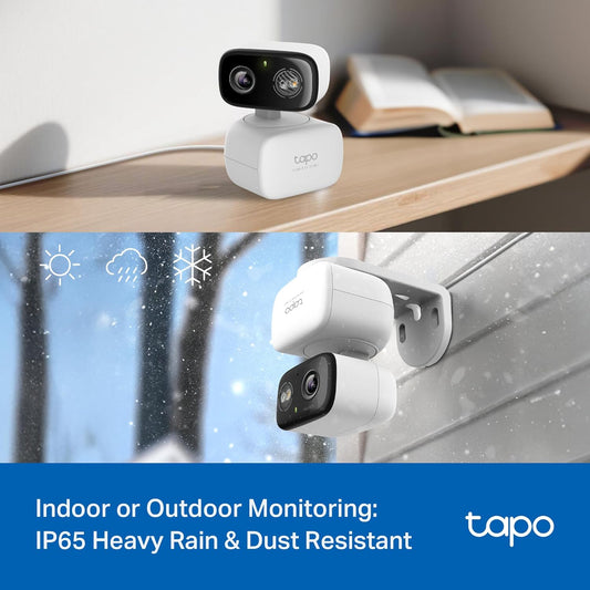TP-Link Tapo 2K Pan Tilt Wired Security Camera Indoor Outdoor 2 Pack C216