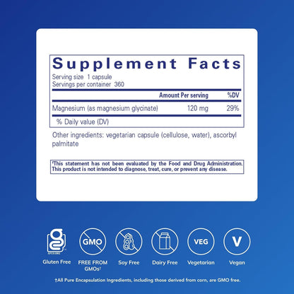Pure Encapsulations Magnesium Glycinate Capsules 360 Count