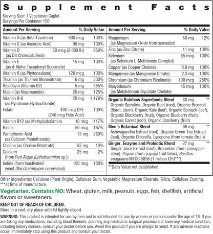 Rainbow Light Men’s Multivitamin One+ Caplets with Vitamins C, D and Zinc 150 Count