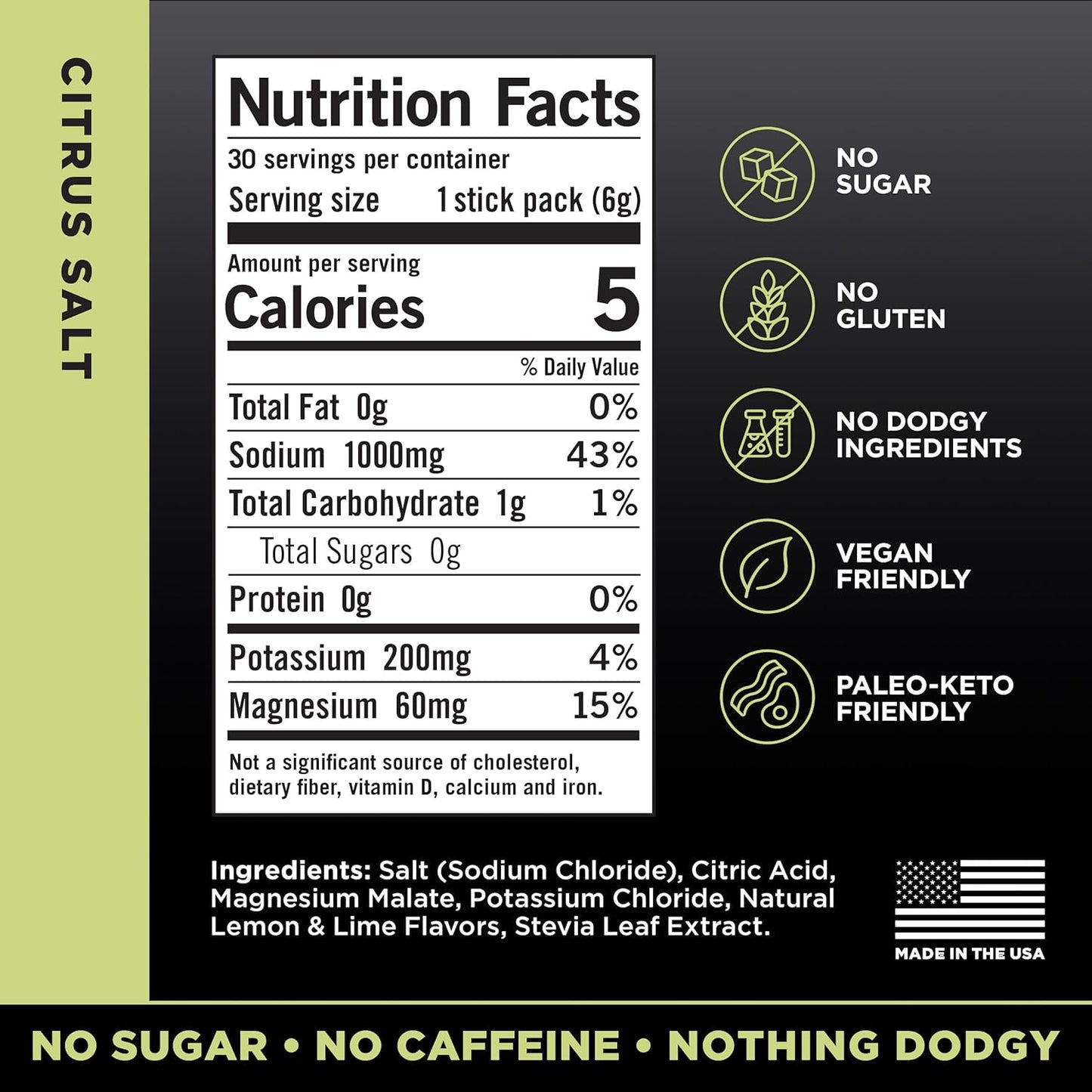 LMNT Zero Sugar Electrolytes Citrus Salt Drink Mix 30 Count