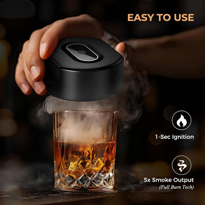 Electric Whiskey Smoker Kit with Wood Chip Flavors Rechargeable Cocktail Smoker Set