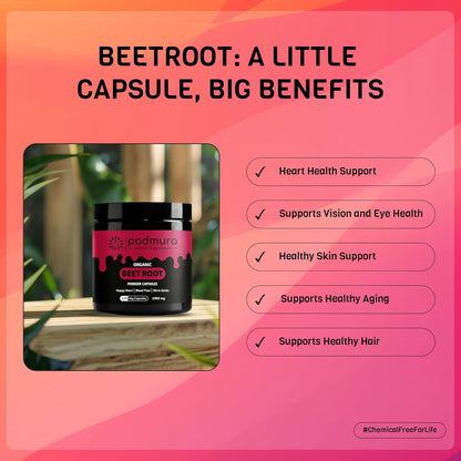 Organic Beet Root Capsules 1800 mg Vegan Non GMO Gluten Free 120 Count