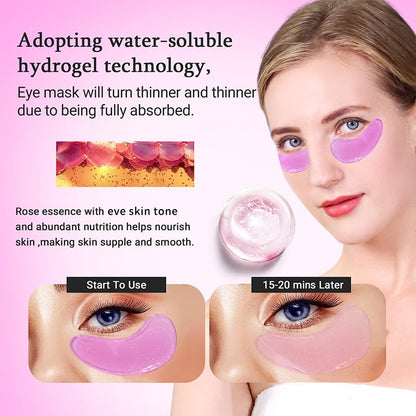 PEAUAMIE Rose Under Eye Patches 30 Pairs