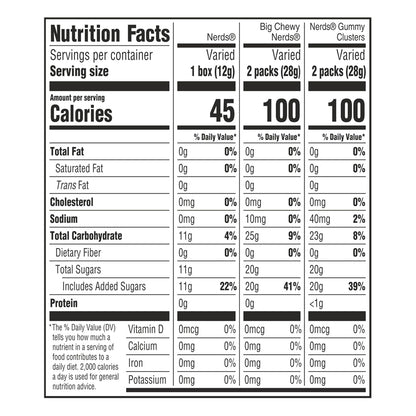 NERDS Variety Mix Individually Wrapped Assorted Candy 90 Count 41.76 oz