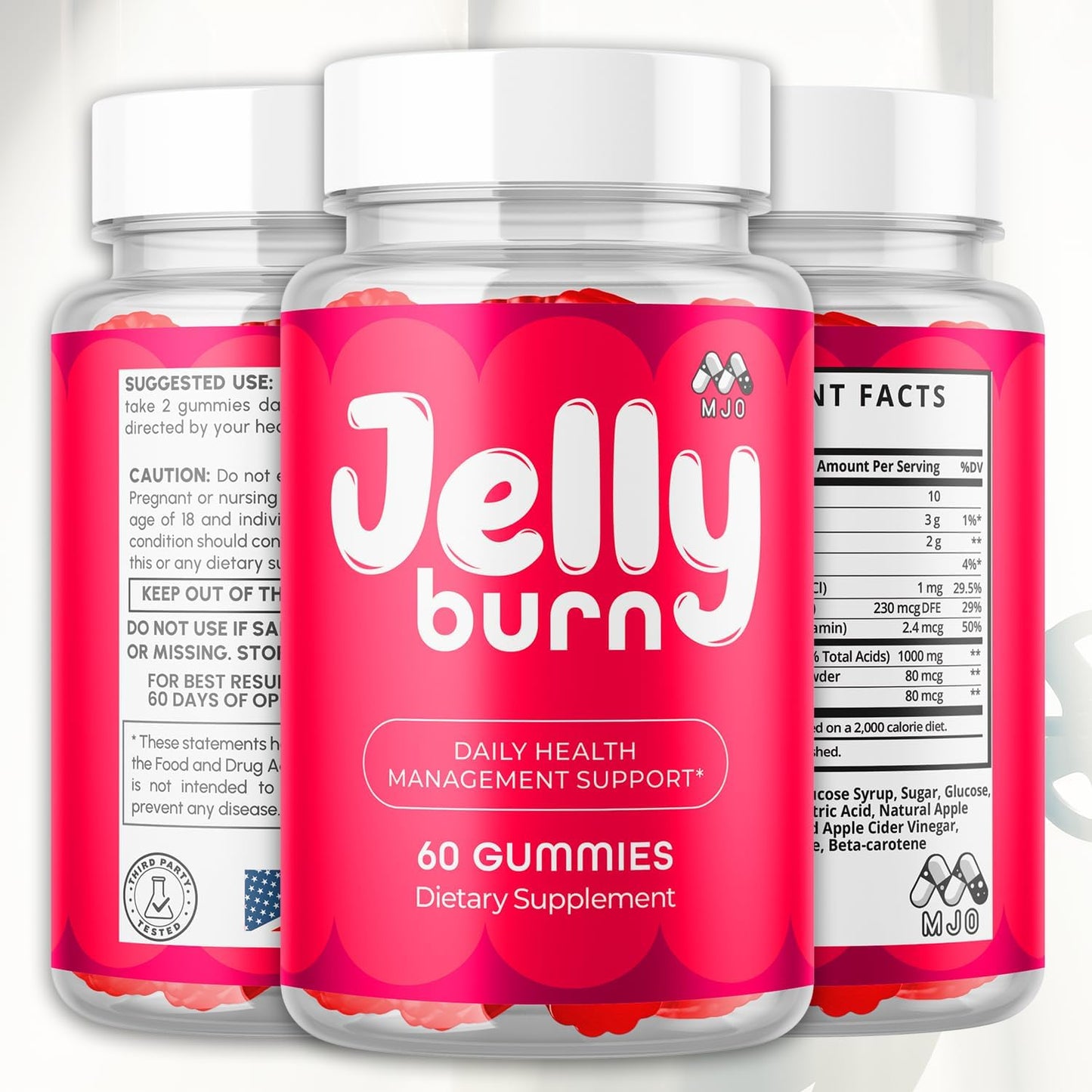 Jelly Burn Multivitamin Gummies Natural Ingredients 60 Count