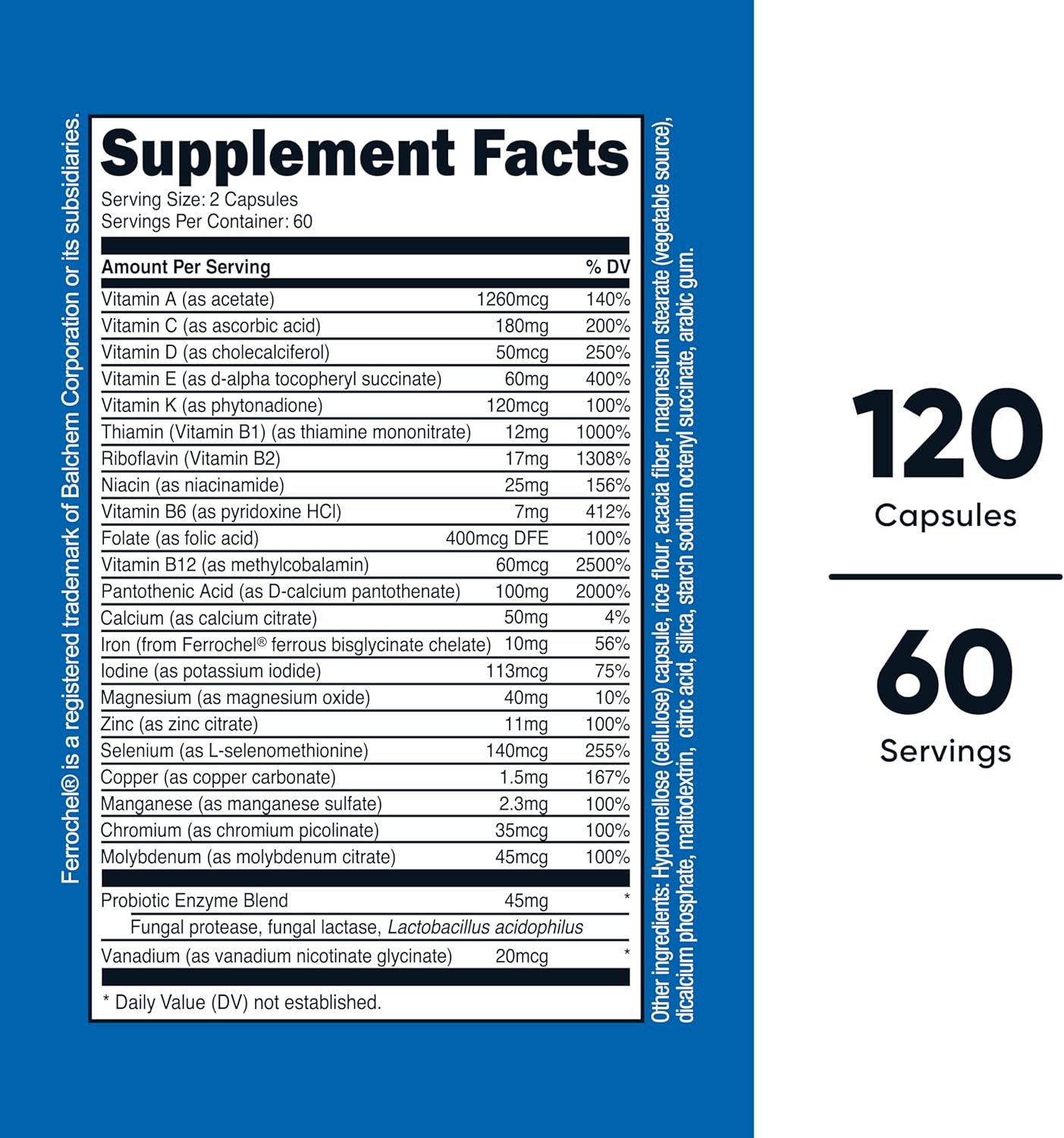 Nutricost Multivitamin with Probiotics 120 Vegetarian Capsules