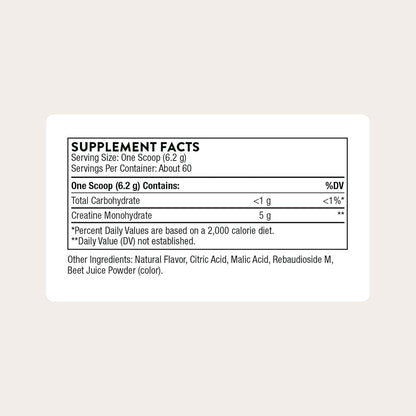 THORNE Micronized Creatine Monohydrate Powder Strawberry 60 Servings