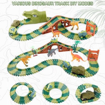 GIAT Dinosaur Track Toy Set with Race Cars Light Sound 1 Set