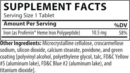 Proferrin ES Heme Iron Polypeptide Supplement 10.5 mg Tablets 90 Count