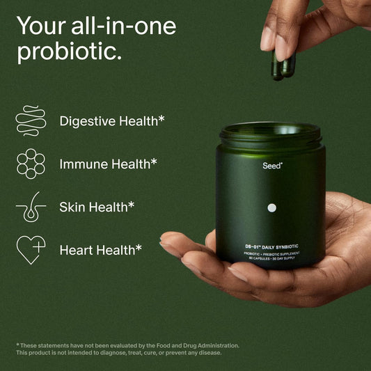 Seed DS-01 Daily Synbiotic Prebiotic Probiotic Capsules 60 Count