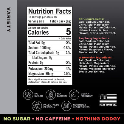 LMNT Zero Sugar Electrolytes Drink Mix Variety Pack 18 Count