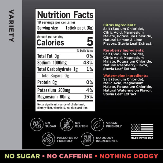 LMNT Zero Sugar Electrolytes Drink Mix Variety Pack 18 Count