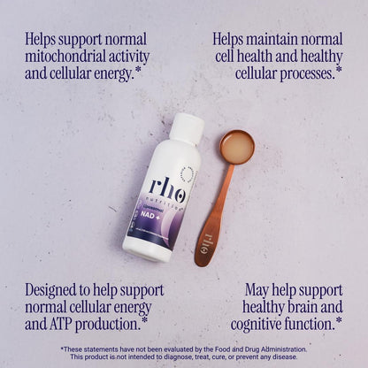 Rho Nutrition Liposomal NAD+ Liquid Supplement – High Absorption NAD+ Formula, 1 Bottle-120ml