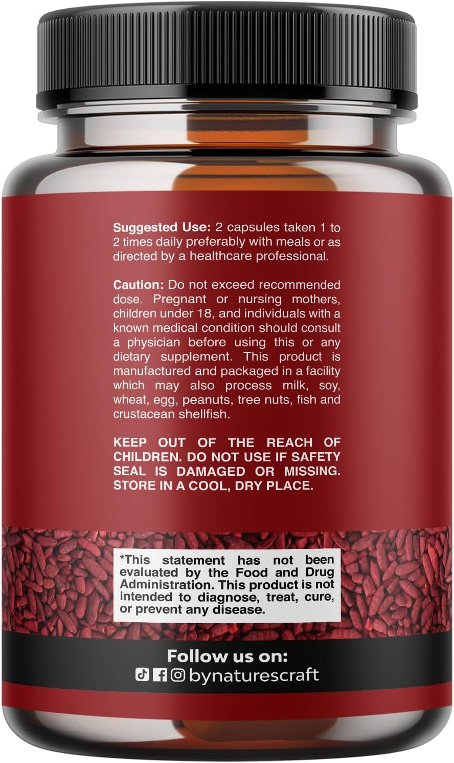 Natures Craft Red Yeast Rice with CoQ10 Capsules 1200 mg 120 Count