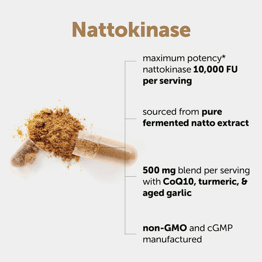 Micro Ingredients Nattokinase 10,000 FU with CoQ10, Turmeric, Aged Garlic & Pine Bark – Non-GMO, Lab Tested, 240 Veg Capsules