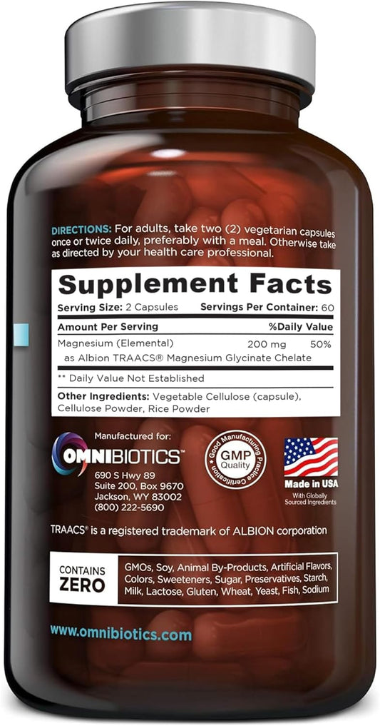 Magnesium Glycinate Capsules Dietary Supplement