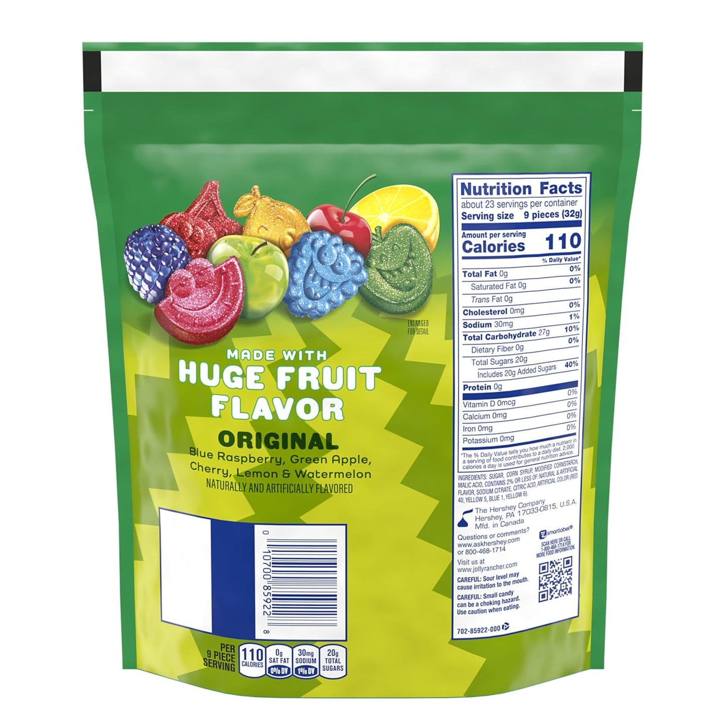 JOLLY RANCHER Sour Fruit Flavored Gummies Candy Resealable Bag 25.5 oz