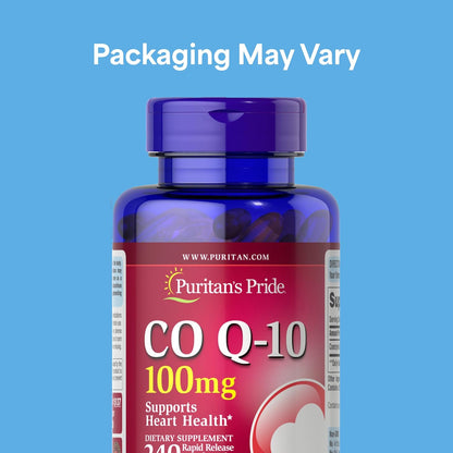 Puritan's Pride CoQ10 100 mg Rapid Release Softgels – 240 Count
