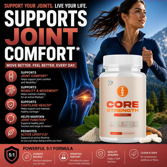 Core Strength Supplement Capsules with Natural Ingredients & Multivitamins 180 Capsules (3 Pack)