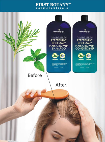 First Botany Peppermint Rosemary Shampoo and Conditioner Set 16 fl oz
