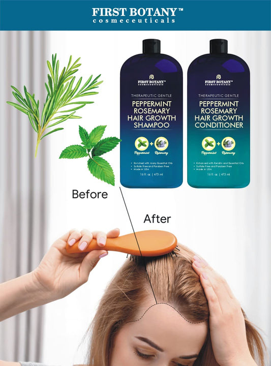 First Botany Peppermint Rosemary Shampoo and Conditioner Set 16 fl oz