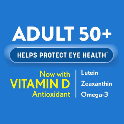 Ocuvite 50+ Eye Vitamin & Mineral Supplement – Omega-3, Lutein, Zeaxanthin, Vitamins C & E, Zinc, 50 Softgels