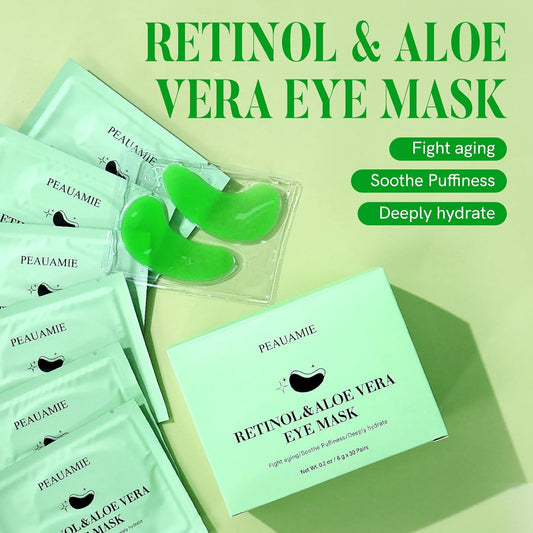 PEAUAMIE Under Eye Patches with Retinol & Aloe Vera 30 Pairs