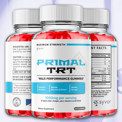 Primal TRT XL Gummies Health and Wellness Supplement 2 Pack 120 Gummies