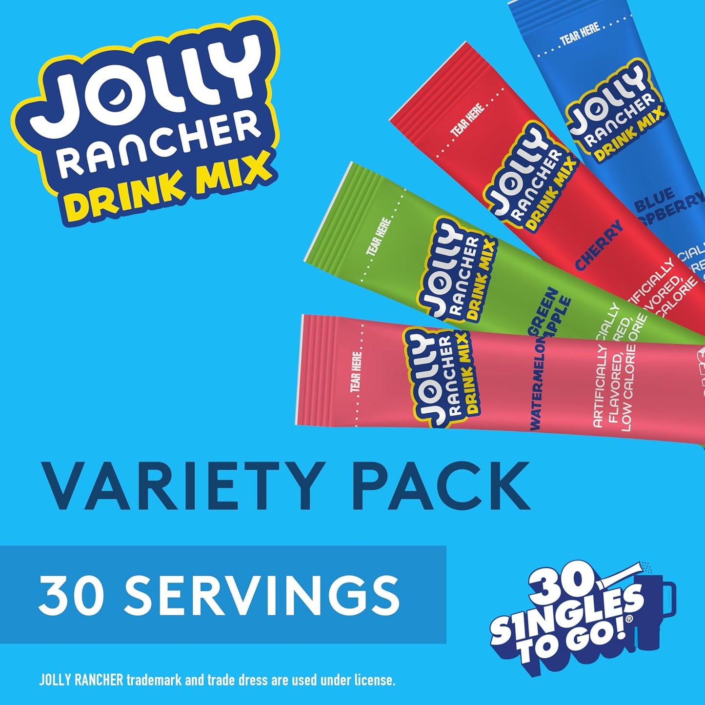 Jolly Rancher Singles To Go Variety Pack Zero Sugar Drink Mix 30 Servings