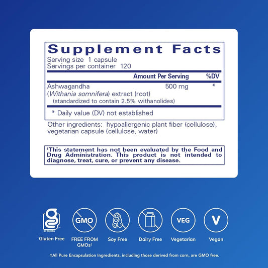 Pure Encapsulations Ashwagandha (120 Capsules)