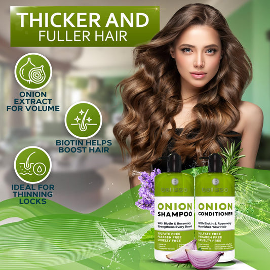 Onion Shampoo and Conditioner Set with Rosemary and Biotin Sulfate Free