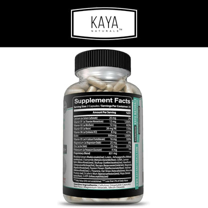 Kaya Naturals Herbal Stress Support Capsules Mood Calm Relax 60 Count