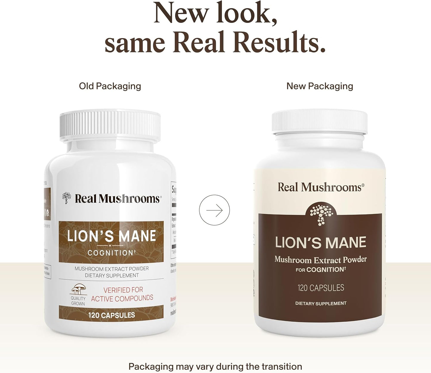 Real Mushrooms Lion's Mane Mushroom Extract Capsules 120 Capsules