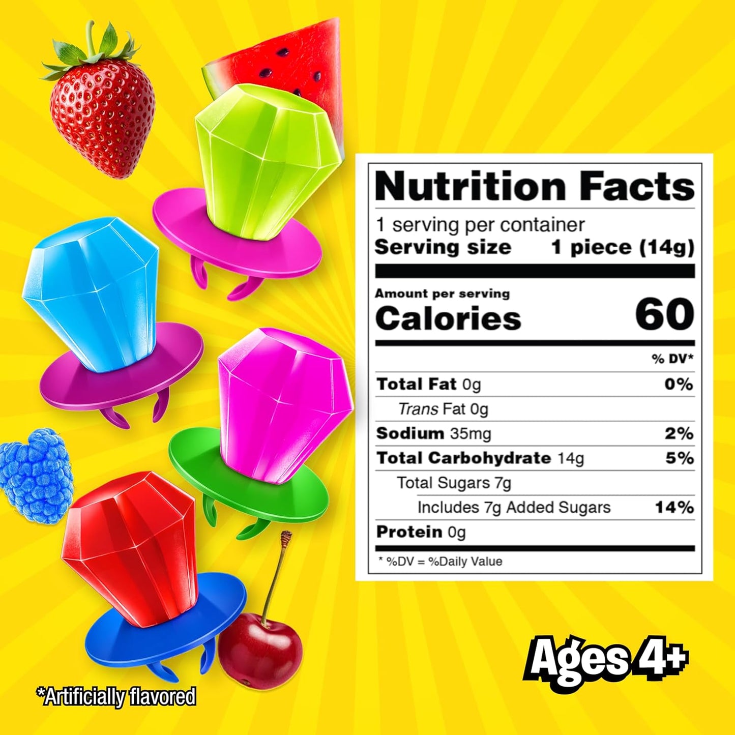Ring Pop Assorted Fruit Flavored Hard Candy Lollipops 50 Count Variety Pack