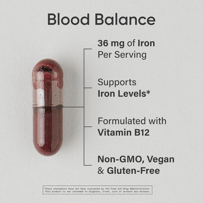 Sports Research Blood Balance Iron Supplement with Folate and Vitamin C 90 Capsules