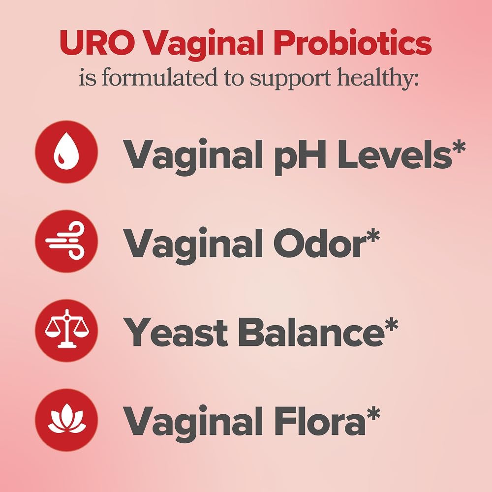 O Positiv URO Vaginal Probiotics for Women – pH Balance with Prebiotics & Lactobacillus, 60 Count