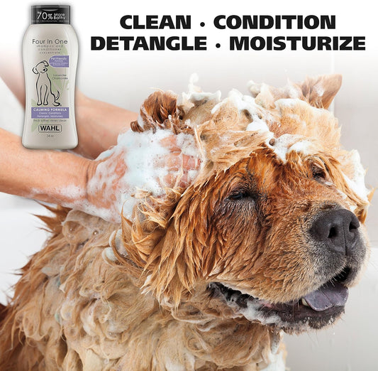 Wahl USA 4-in-1 Calming Dog Shampoo – Lavender Chamomile Scent, 24 Oz, Cleans & Conditions