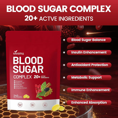 VivoNu Blood Sugar Complex Capsules Cinnamon Turmeric Black Pepper Vegan