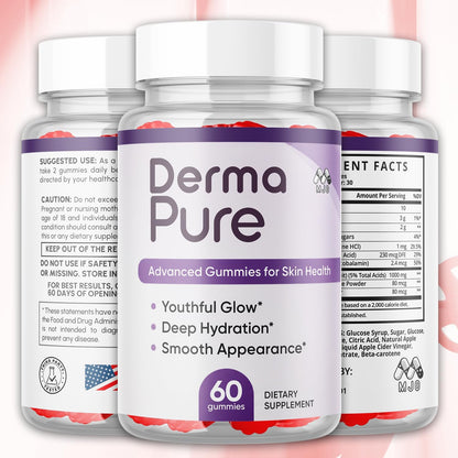 Derma Pure Supplement Gummies with Natural Ingredients 120 Gummies (2 Pack)