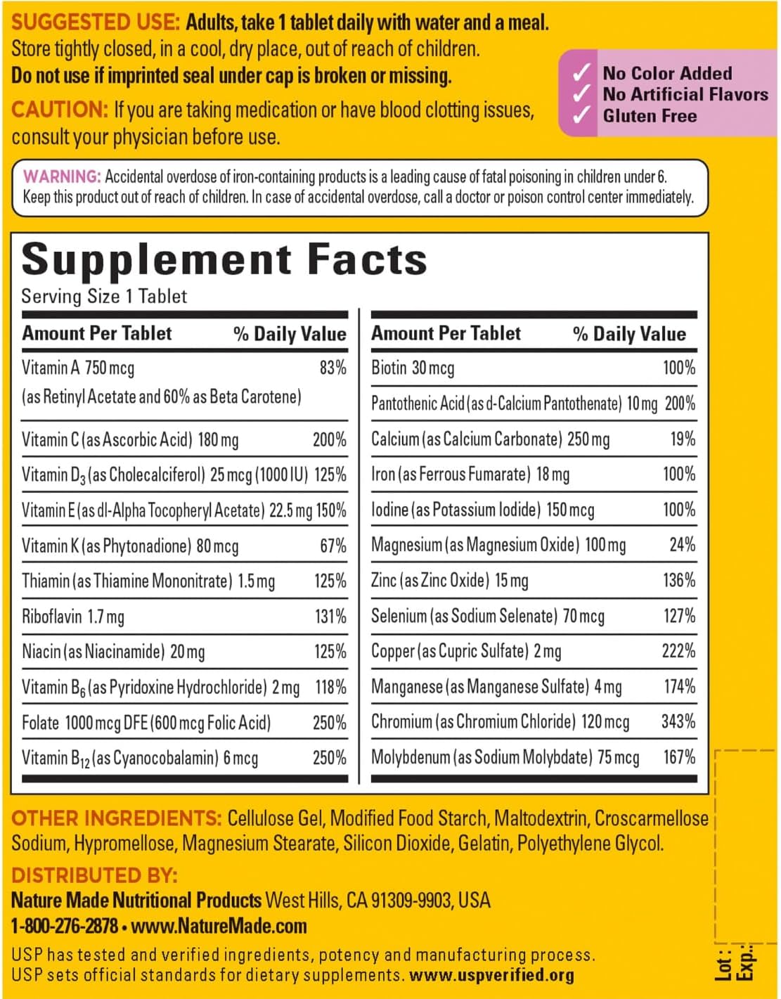 Nature Made Women’s Multivitamin Tablets Daily Support 300 Count