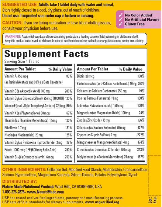 Nature Made Women’s Multivitamin Tablets Daily Support 300 Count