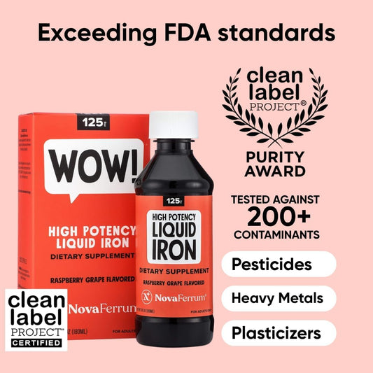 NovaFerrum WOW 125 High Potency Liquid Iron Supplement 125 mg Iron