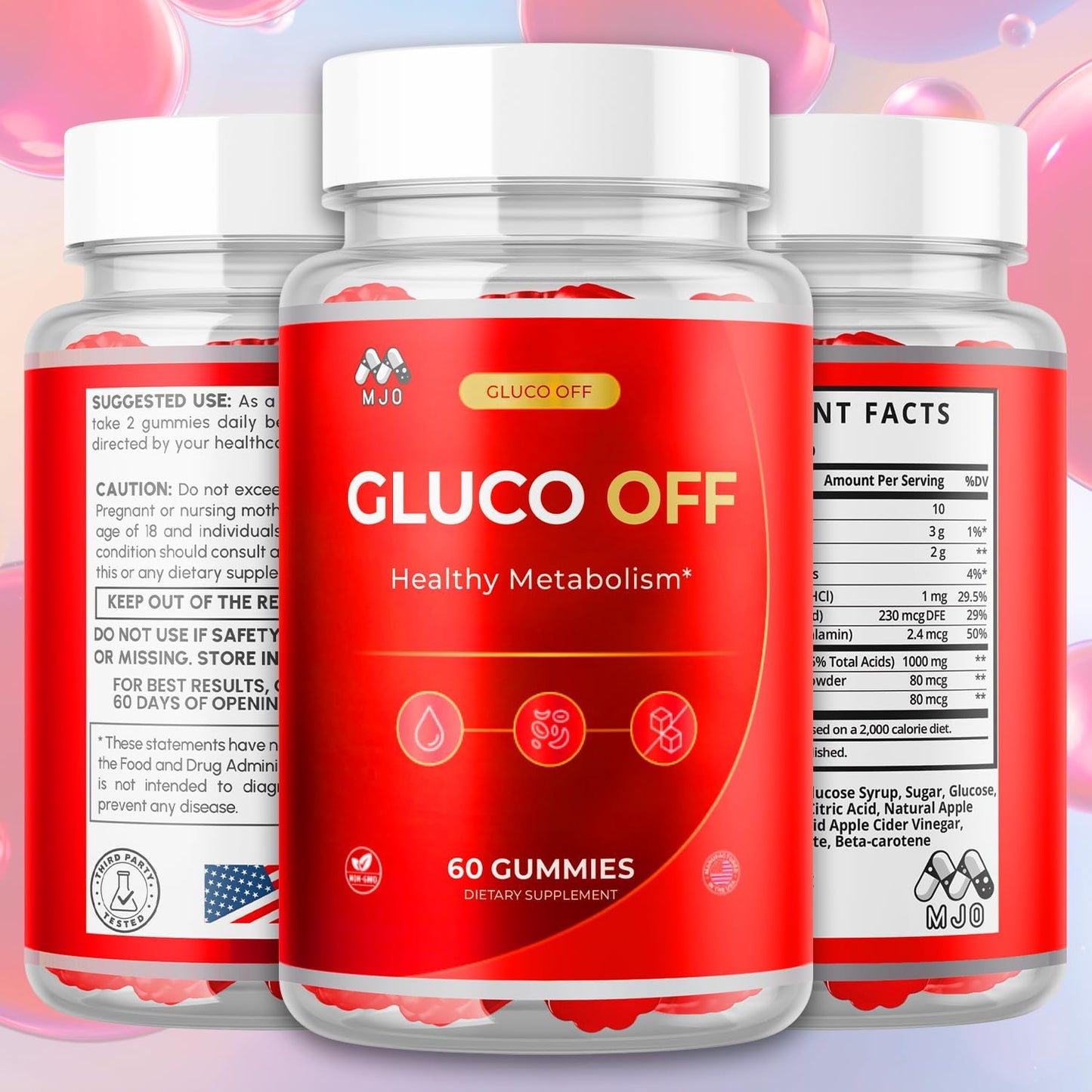 Gluco Off Health and Wellness Supplement Gummies 60 Count