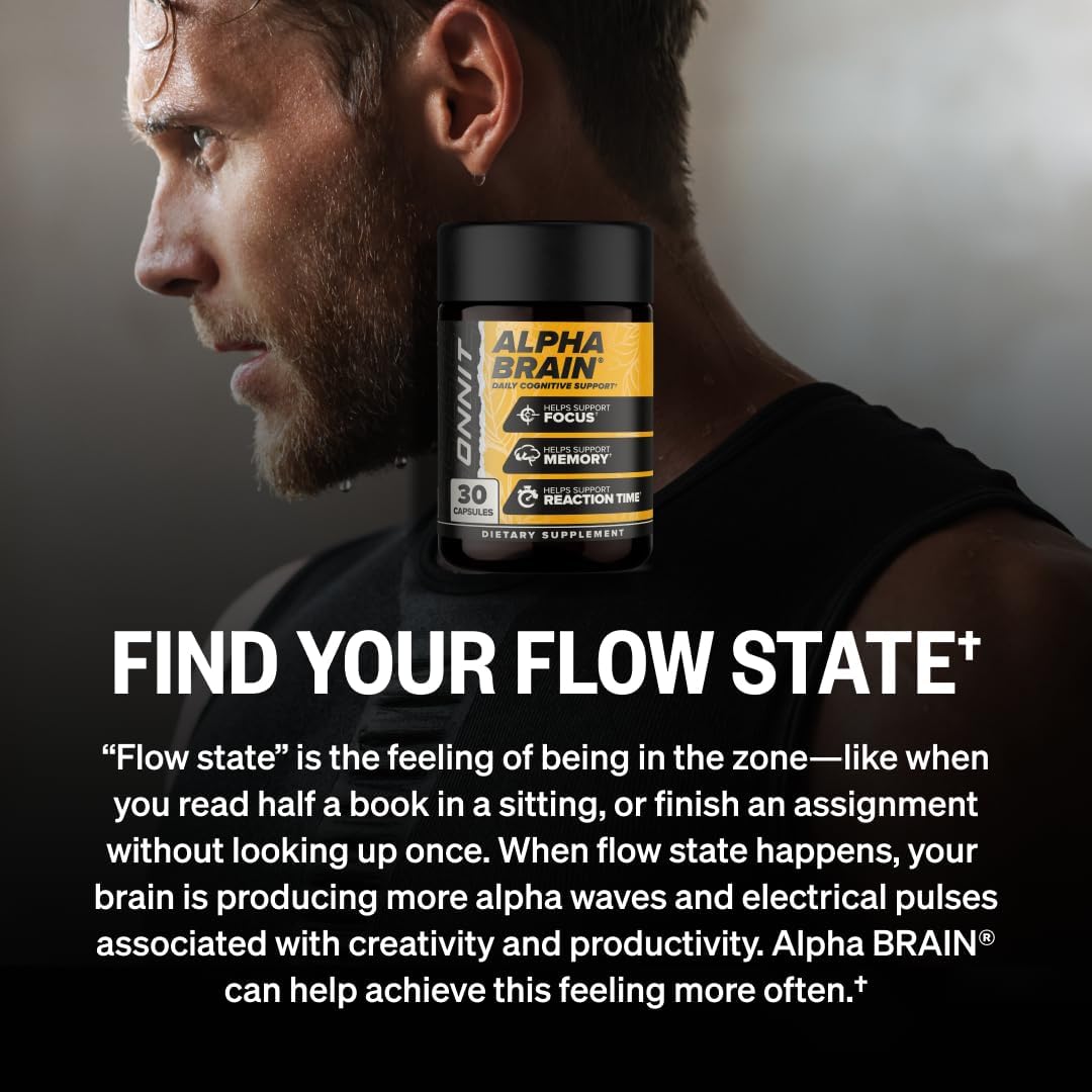 ONNIT Alpha Brain Nootropic Capsules L-Theanine Vitamin B6 30 Count