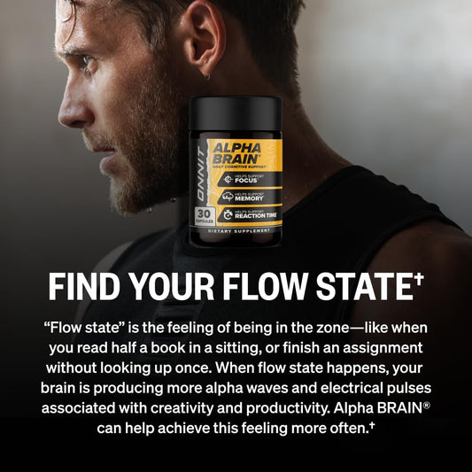 ONNIT Alpha Brain Nootropic Capsules L-Theanine Vitamin B6 30 Count