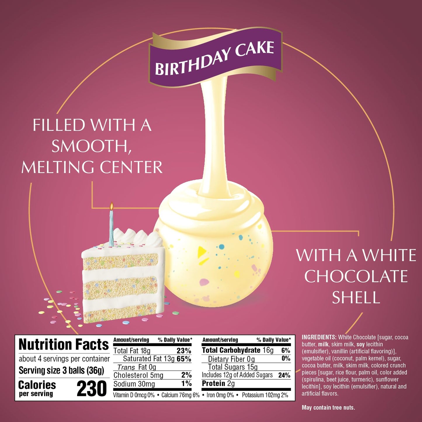 Lindt Lindor Birthday Cake White Chocolate Truffles 5.1 oz