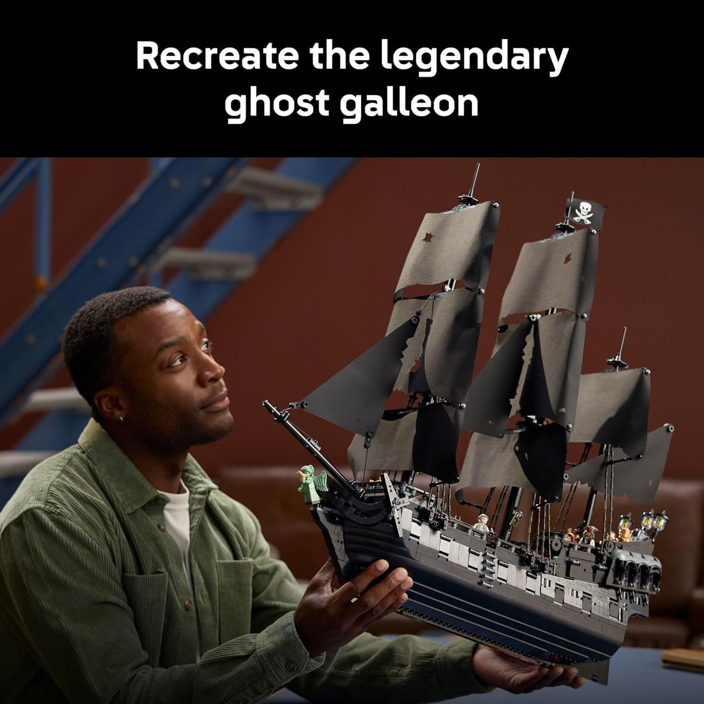 LEGO Icons Captain Jack Sparrow’s Pirate Ship Building Set for Adults, Ages 18+ - Room Decor for Office, Bedroom or Shelf - Collectible Black Pearl Ship for Pirates of The Caribbean Fans - 10365