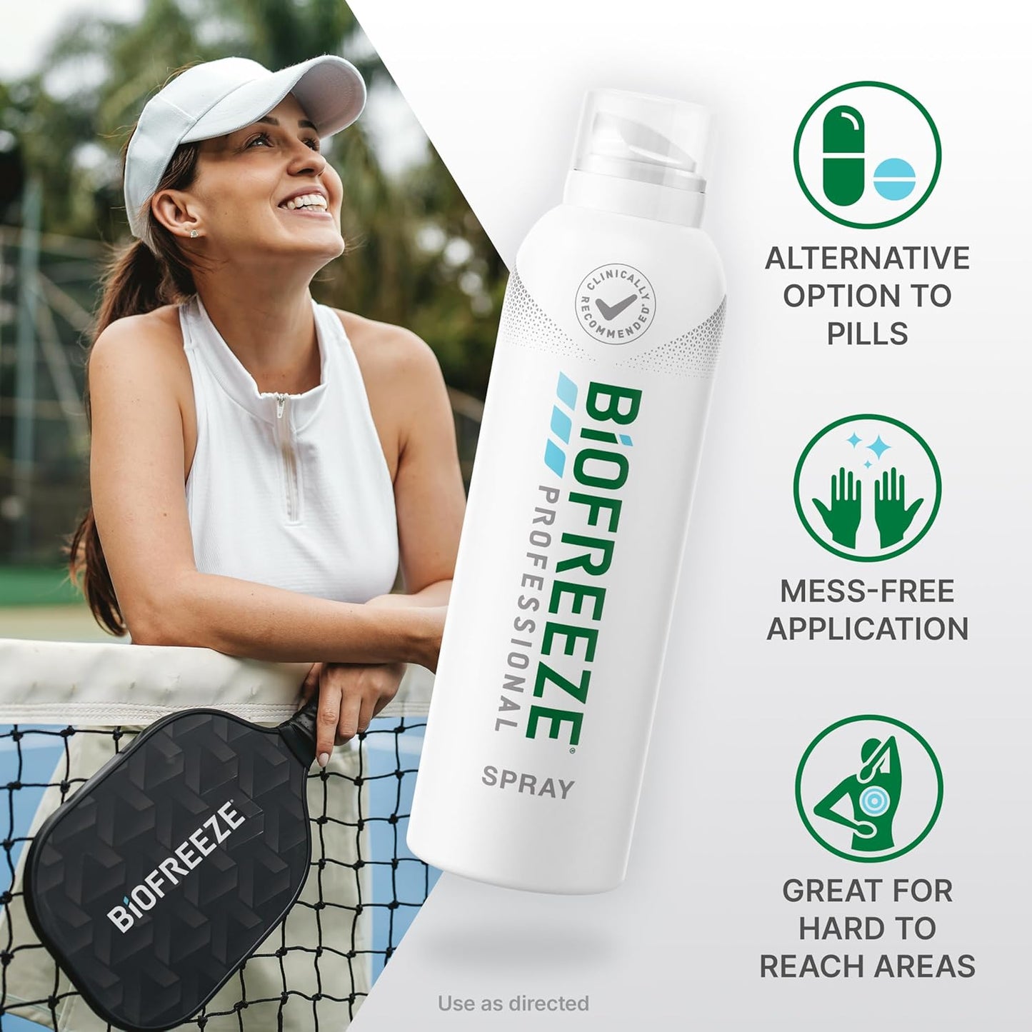 Biofreeze Professional Menthol Pain Relief Spray 4 fl oz (Pack of 2) – Cooling Spray for Sore Muscles & Joint Pain