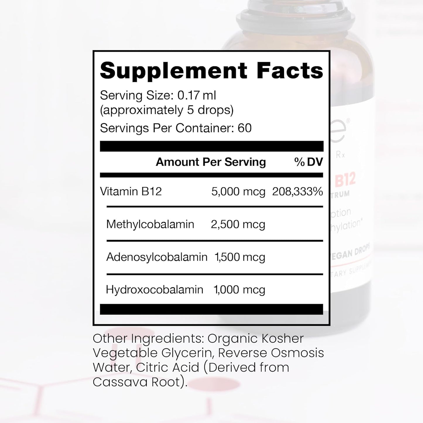 Pure TheraPro Vegan Vitamin B12 Sublingual Liquid – 1,000 mcg per Drop, 10 ml