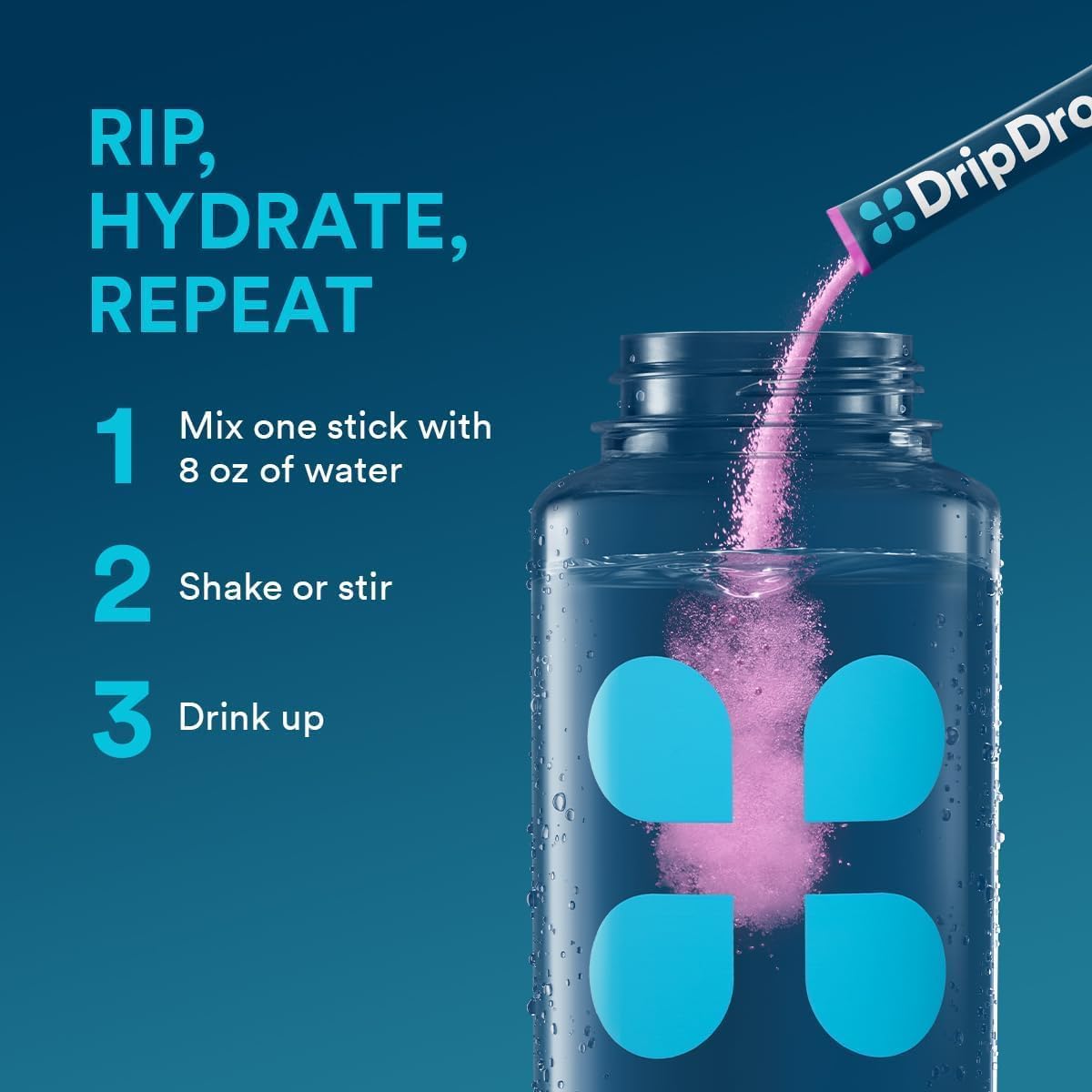 DripDrop Hydration Electrolyte Powder Drink Mix Variety Pack 32 Stick Packets